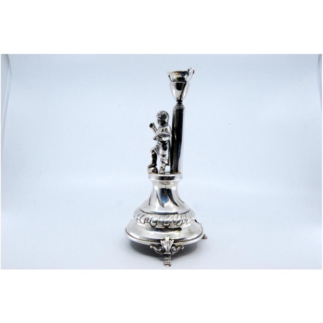 Silver Toothpick Holder with Boy Reading a Book and Holding a Glass For Sale - Image 4 of 11