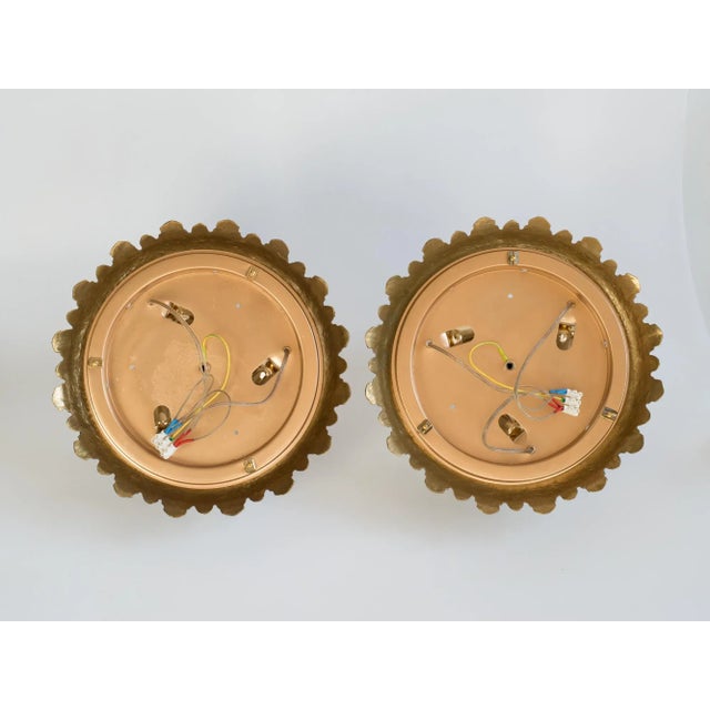 1960s Brass & Glass Ceiling Light Fixture - a Pair For Sale - Image 6 of 11