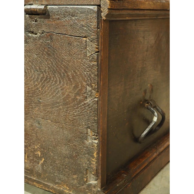17th Century Northern France Wedding Chest in Carved Oak For Sale - Image 10 of 12