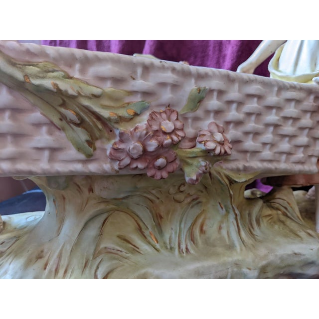 DUX 1900s Large Antique Dux Bohemia Porcelain Figurine Centerpiece For Sale - Image 4 of 11