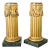 French Pair of Neoclassical Giltwood & Marble Top Columns For Sale