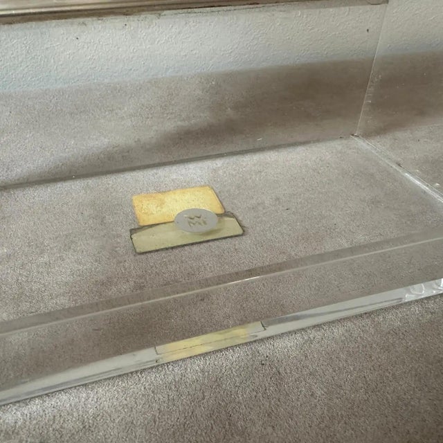 1980s Modern Silver Plated and Plexiglass Rectangular German Vanity Box For Sale - Image 10 of 10