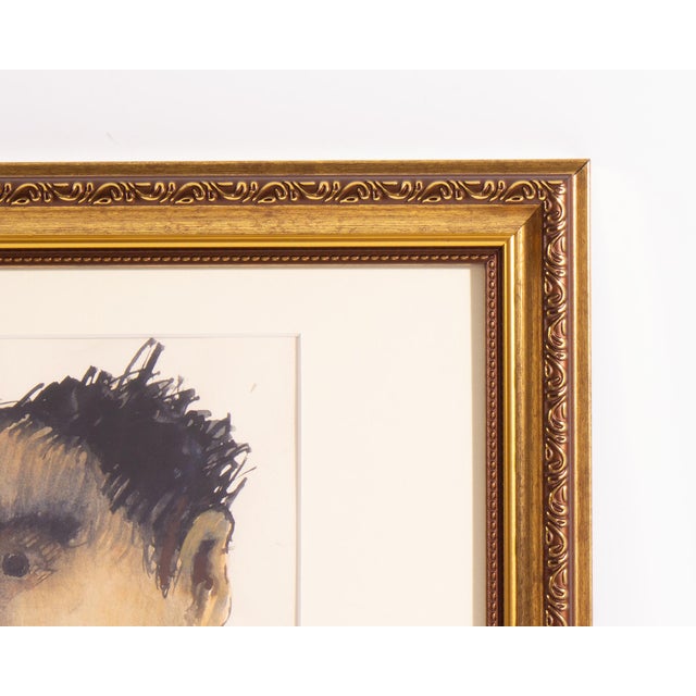 Mid 20th Century Watercolor Portrait Painting by James L. Bruch For Sale - Image 5 of 7