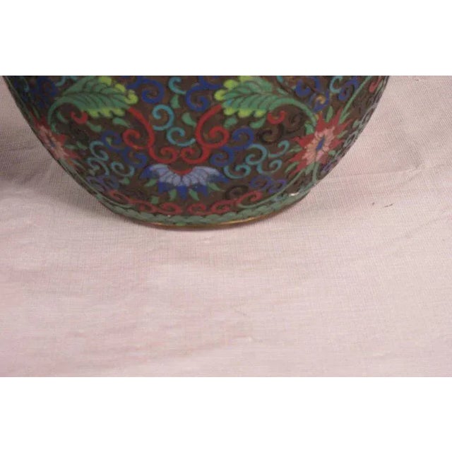 Asian Antique 1910 Cloisonné Jar With Lid For Sale - Image 3 of 13