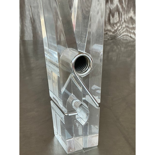 Vintage Boho Lucite Giant Clothes Pin For Sale In West Palm - Image 6 of 10