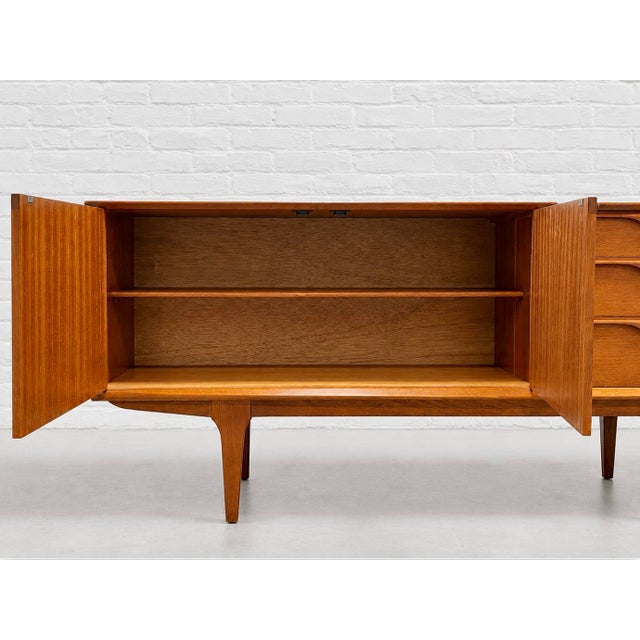 Mid Century Modern Teak Credenza | Danish Media Stand by McIntosh, Made in Scotland, C. 1960's For Sale - Image 14 of 16