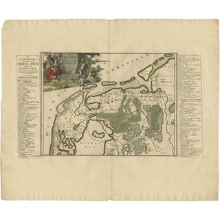 Antique Map of Kennemerland and Eems by Halma, 1718 For Sale