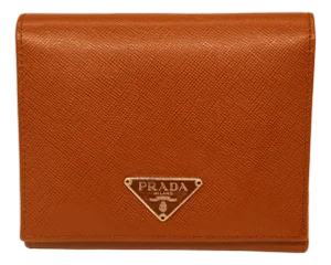 Prada Tobacco Saffiano Leather Portafoglio Tri-Fold Wallet, 2016.
