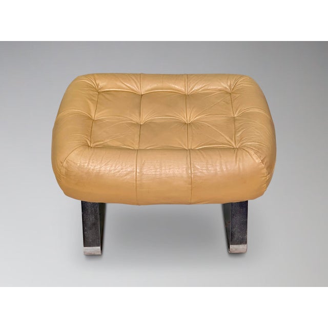 Vintage Percival Lafer Earth Chair Mp-163 Leather and Chrome Lounge Chair Ottoman For Sale - Image 13 of 17