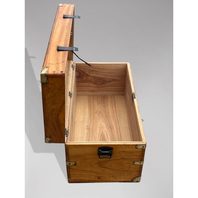 Wood Camphor Wood Campaign Trunk, 1880s For Sale - Image 7 of 11