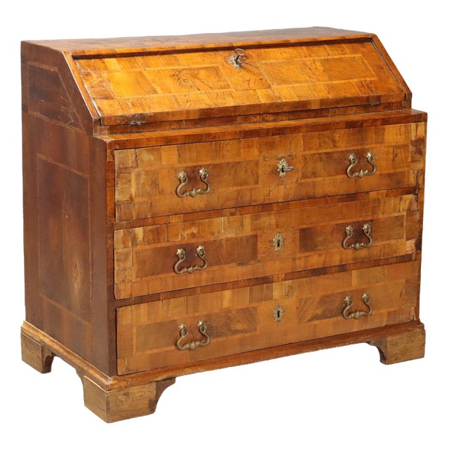 18th Century Walnut Bureau, Italy For Sale