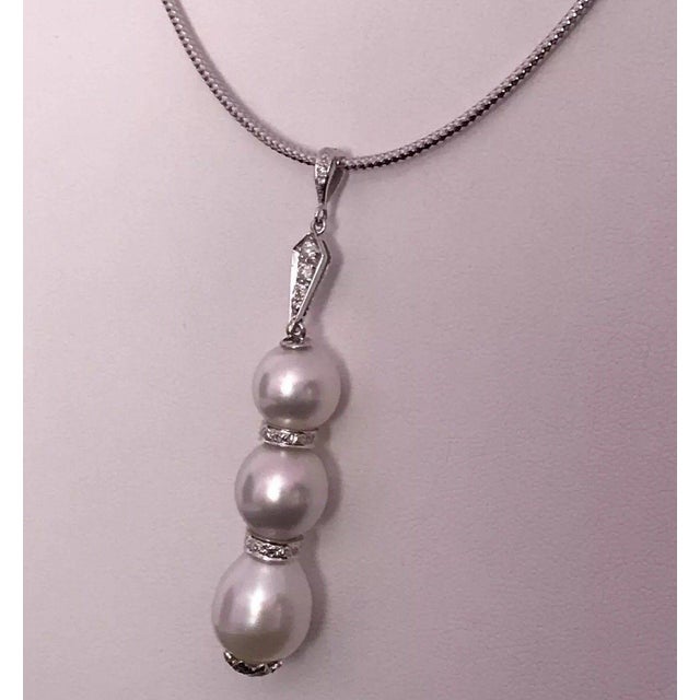 Fine Quality South Sea Pearl Diamond Necklace 14k Gold 12 mm Italy Certified $3,490 817269 This is a Unique Custom Made...