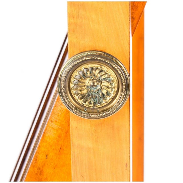 Wood Early 20th Century Edwardian Satinwood Marquetry Inlaid Cheval Mirror For Sale - Image 7 of 16