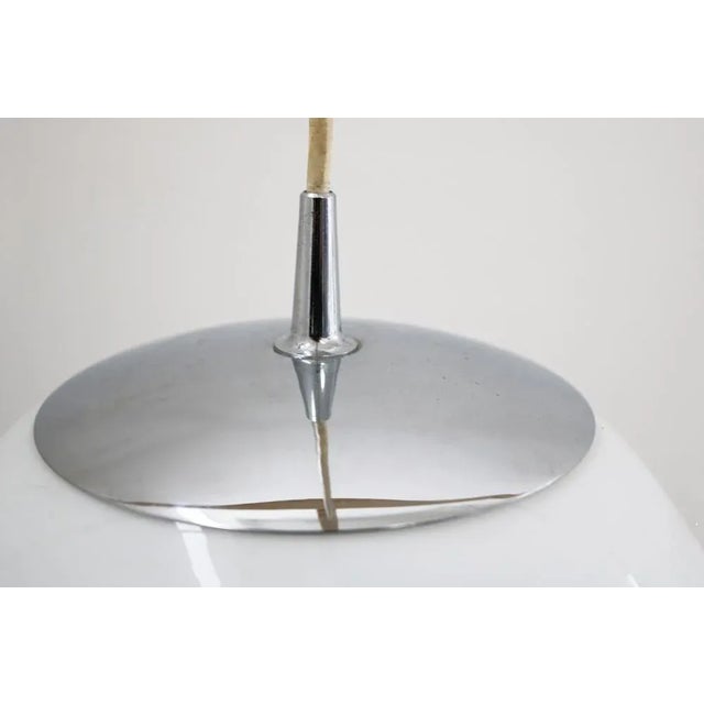1970s Space Age Globe Pendant Light Ball Lamp Opal Glass from Peill & Putzler, 1970s For Sale - Image 5 of 6