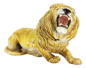 Italian Glazed Terracotta Lion Sculpture, 1960s