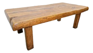 Mid-Century Brutalist Coffee Table in Oak, Spain, 1960s