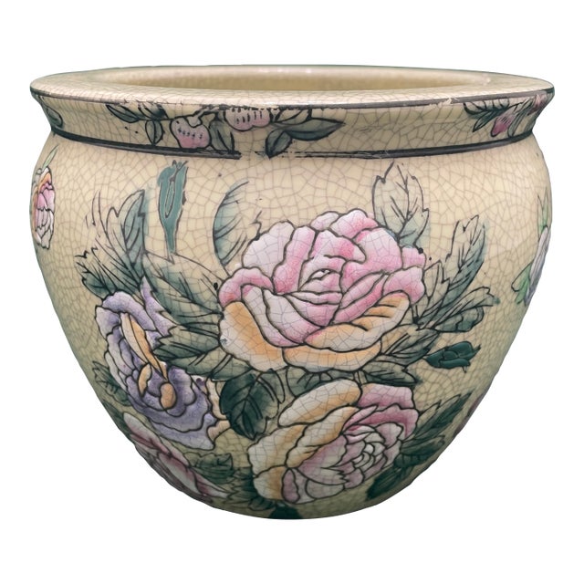 Oriental Decorative Fish Bowl For Sale