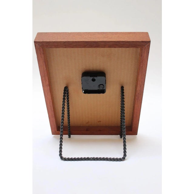 Vintage "Sailboat" Marquetry Wooden Inlaid Clock Artist Signed For Sale - Image 4 of 11