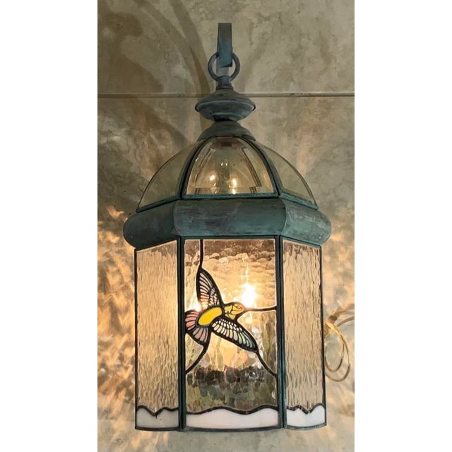 Single Vintage Handcrafted Brass Wall Lantern For Sale - Image 4 of 12