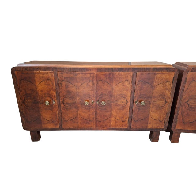 Art Deco Sideboards in Briar Wood, 1930s, Set of 2 For Sale - Image 4 of 13
