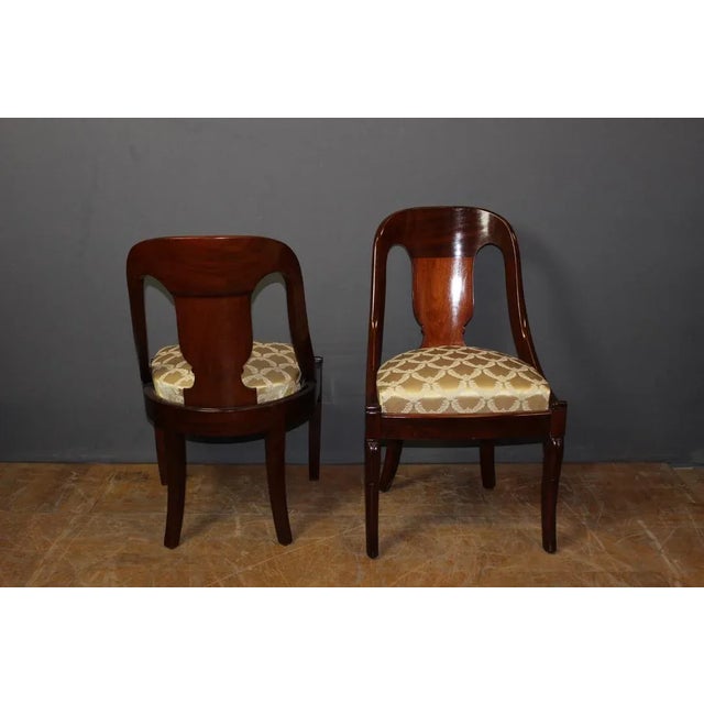 Gondola Chairs in Mahogany, 19th Century, Set of 4 For Sale - Image 10 of 12
