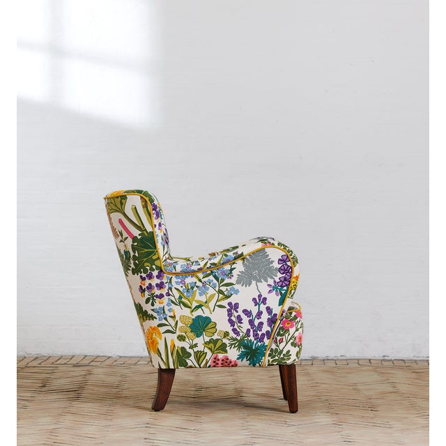 Armchair Redressed in Print from Gocken Jobs, 1940s For Sale - Image 3 of 5