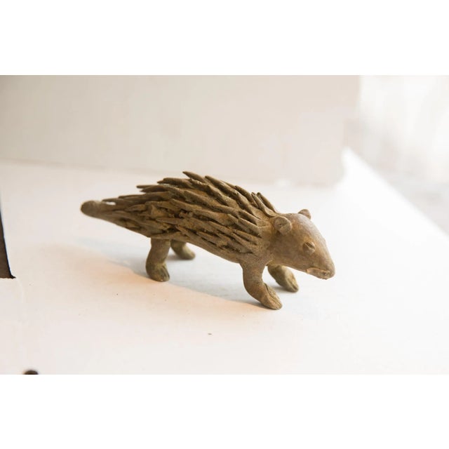 African Vintage African Porcupine Sculpture For Sale - Image 3 of 5