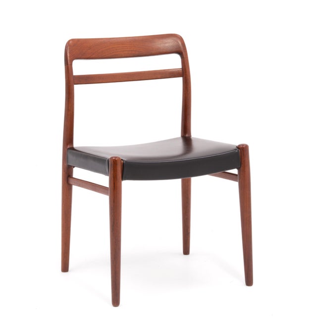 Alf Aarseth Gustav Bahus Model 145 Danish Dining Chairs Black Vinyl Seats Three Available For Sale - Image 11 of 15