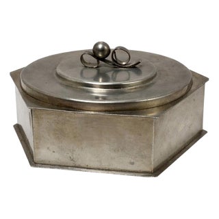 Scandinavian Modern Pewter Lidded Box from Svenskt Tenn, Sweden, 1936 For Sale