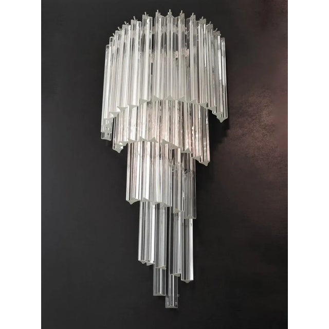 Glass Large Murano Glass Wall Lights, 1982, Set of 2 For Sale - Image 7 of 14