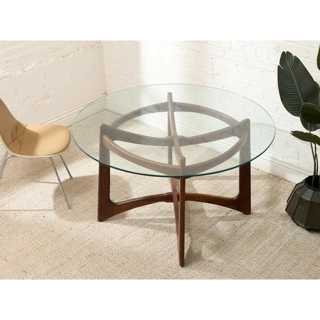 Styled After 1960s Adrian Pearsall Rare Sculptural Walnut & Glass Dining Table For Sale - Image 9 of 12