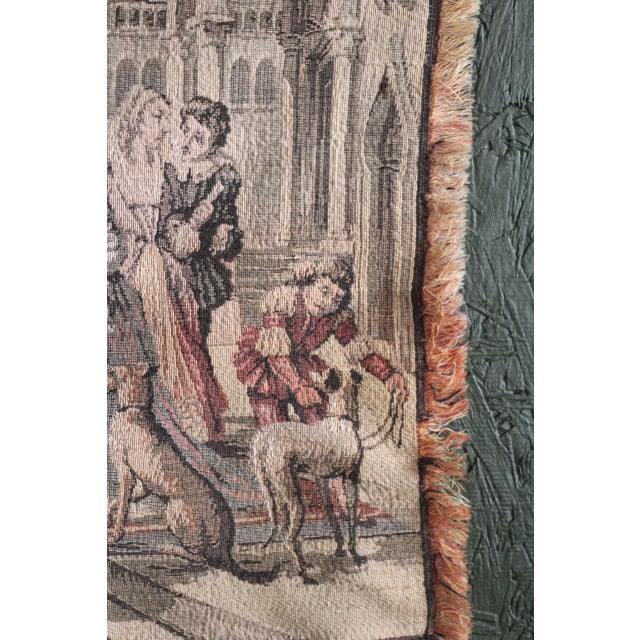 Belgian Antique Long Tapestry of a Canal Scene For Sale - Image 4 of 12