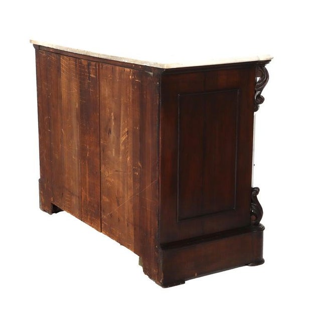Antique Belter School Rosewood 4-Drawer Marble Top Dresser Circa 1860 For Sale - Image 9 of 18