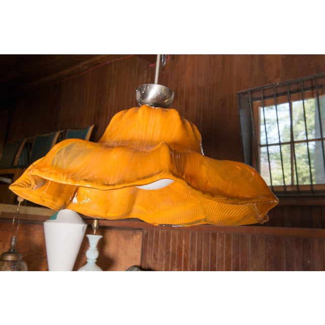 1960s Orange Venini MUrano "Hat" Style Chandelier by Toni Zuccheri For Sale - Image 10 of 13