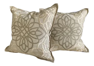 Embroidered Linen Pillows - a Pair