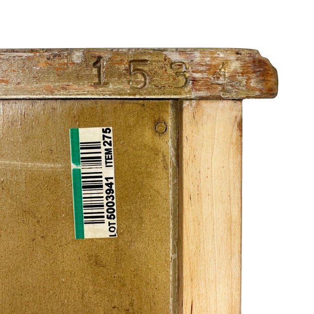 Vintage Demilune Cabinet With Door and Drawer Ready to Refinish For Sale - Image 13 of 14