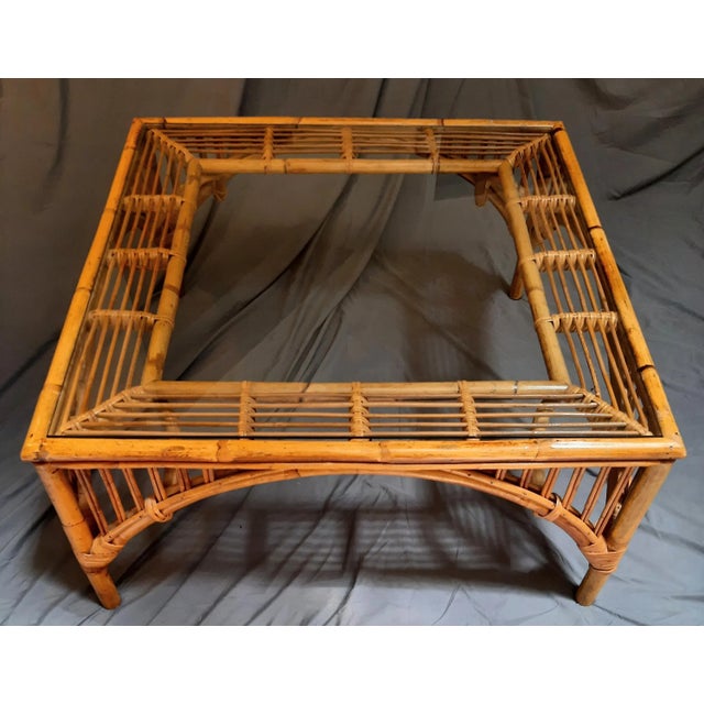 Mid Century Crespi Style Glass Bamboo Table For Sale - Image 11 of 11