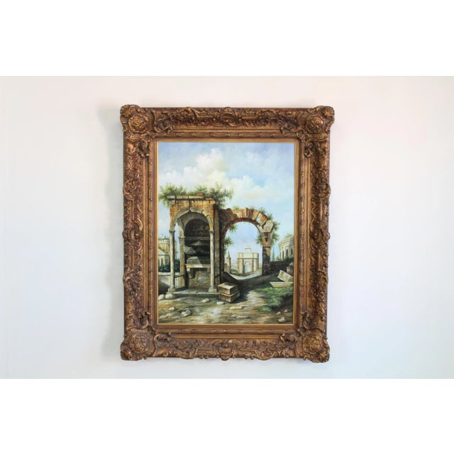 Wood Oil Landscape Painting on Canvas For Sale - Image 7 of 7