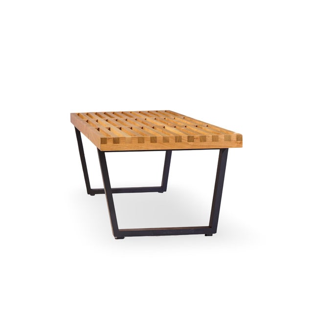 Mid 20th Century George Nelson for Herman Miller Mid Century Slat Bench For Sale - Image 5 of 10