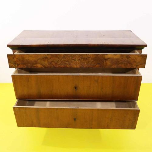 Antique Walnut Chest of 3 Drawers with Inlaid Filigree For Sale - Image 9 of 14