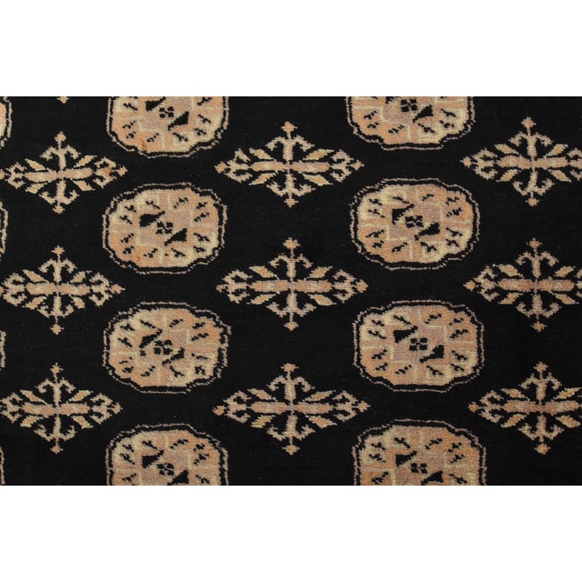 Bokhara Rug 9’2” X 12′ Black Wool Tribal Hand-Knotted Oriental Carpet For Sale - Image 9 of 13