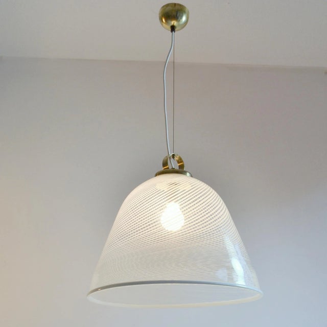 1960s Large Glass Pendant Light from Vennini For Sale - Image 5 of 10