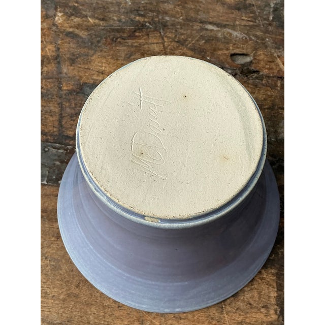 Vintage Original Studio Pottery Triple Flower Bowl For Sale - Image 10 of 12