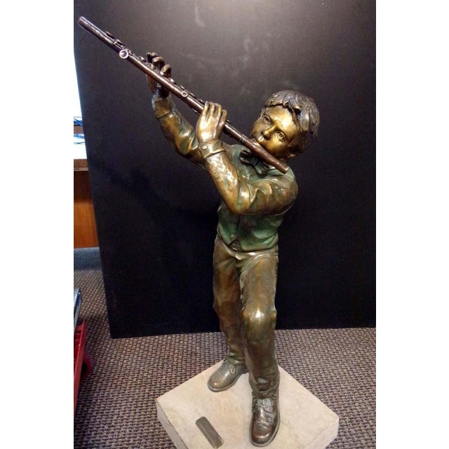 Bronze Don Hunt "Paderewski" Boy Bronze Sculpture Hand Signed For Sale - Image 8 of 11