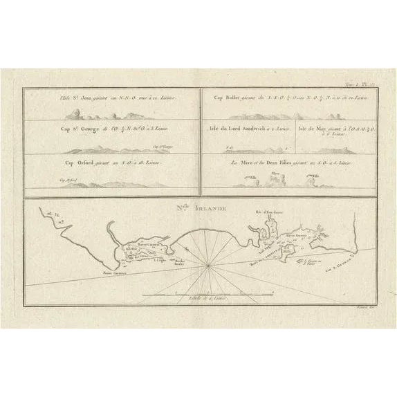 Antique Map of New Ireland with Seven Coastal Profiles, 1774 For Sale - Image 6 of 6