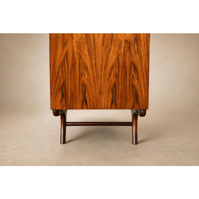 Brazilian Modern Four-Door, Four-Drawer Caviúna Credenza With Drop-Front Bar, 1950s, Brazil For Sale - Image 17 of 18