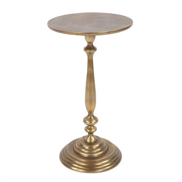 Brass Candlestick Brass Martini Table from Kenneth Ludwig Chicago For Sale - Image 8 of 8