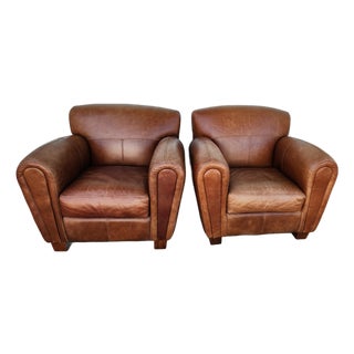 1980s Pair of Thomasville Leather For Sale