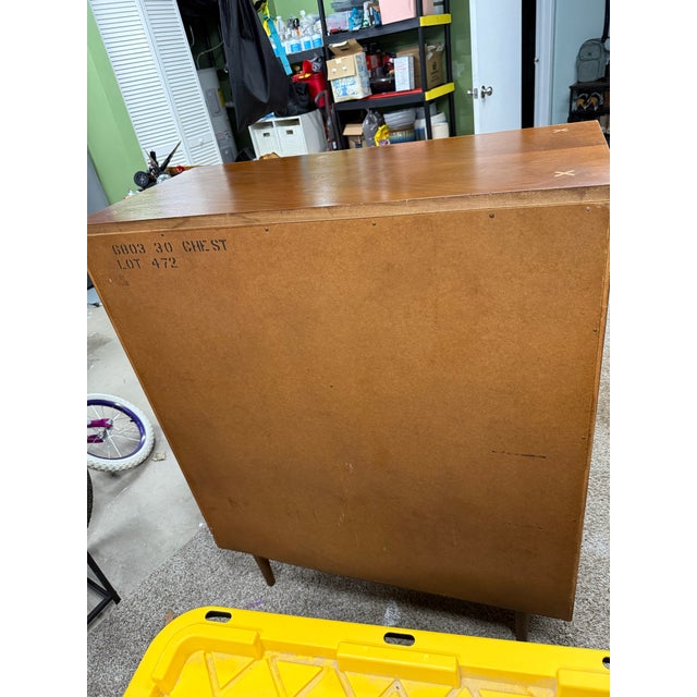 Wood Merton L. Gershun for American of Martinsville Mid-Century Modern Walnut 5 Drawer Dresser For Sale - Image 7 of 7
