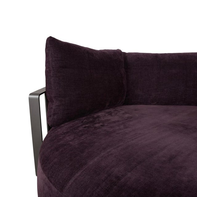 Scarlett Fabric Two-Seater Sofa in Lilac, Aubergine, and Violet with Casters by Poltrona Frau For Sale - Image 5 of 18